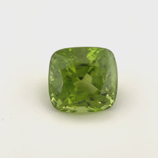 PG-LG3-1-MJ Burmese Peridot 8.2 x 8.7 MM Cushion 3.94cts