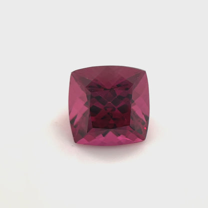 PG-RGBS-191-WO Mahenge Rhodolite 8.5 MM Sq. Cushion 3.75cts