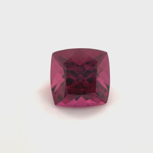 PG-RGBS-191-WO Mahenge Rhodolite 8.5 MM Sq. Cushion 3.75cts